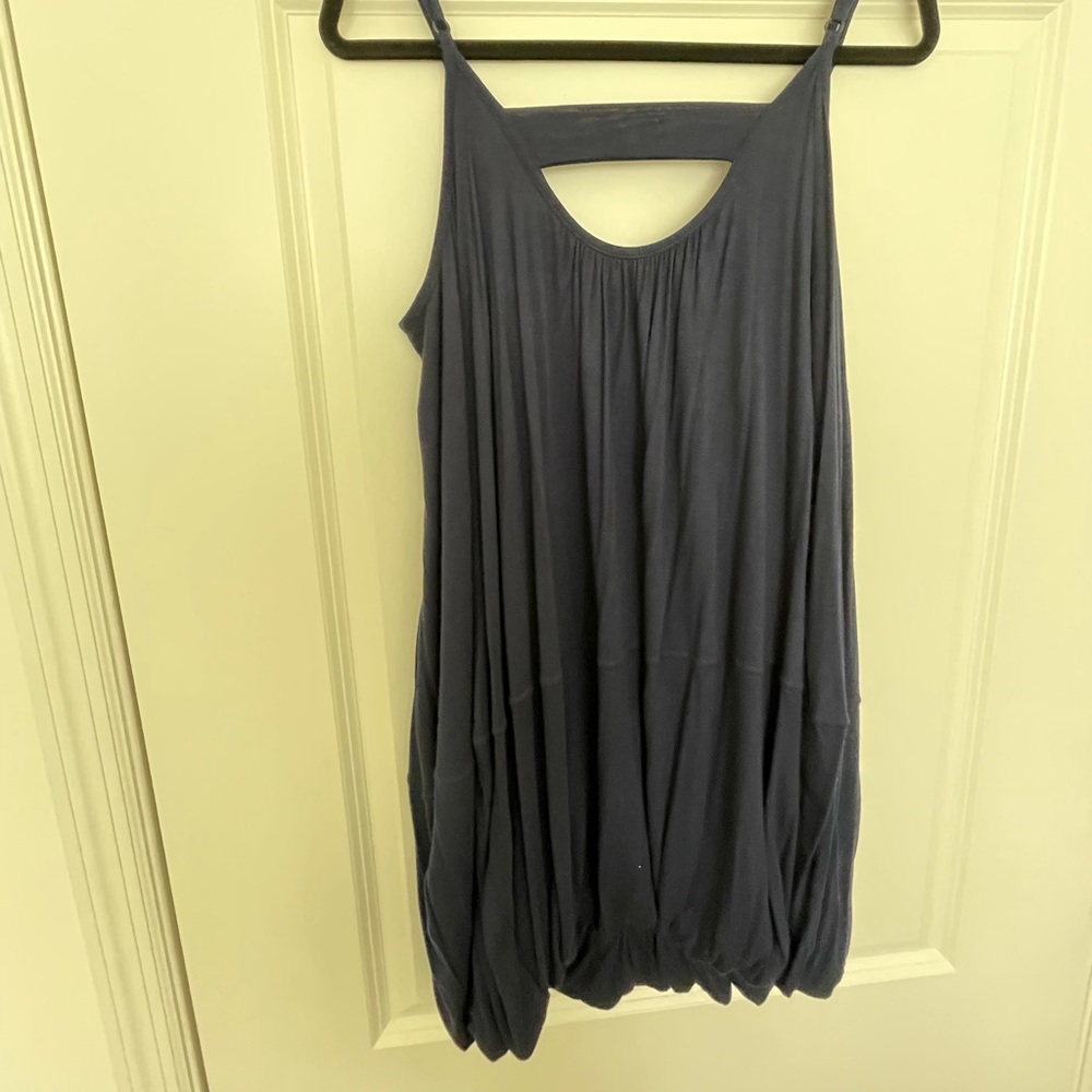 Maeve bubble navy cotton dress from Anthropologie